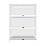 NNEED Display Cabinet 3 Tiers Clear Door White
