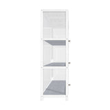 NNEED Display Cabinet 3 Tiers Clear Door White