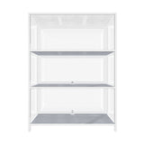 NNEED Display Cabinet 3 Tiers Clear Door White