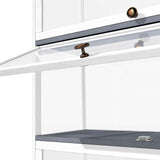 NNEED Display Cabinet 3 Tiers Clear Door White