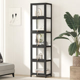 NNEED Display Cabinet Slim 5-Tier Clear Black