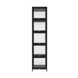 NNEED Display Cabinet Slim 5-Tier Clear Black