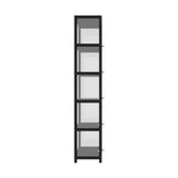 NNEED Display Cabinet Slim 5-Tier Clear Black
