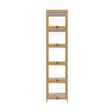 NNEED Display Cabinet Slim 5-Tier Shelves Clear Oak