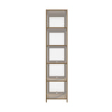 NNEED Display Cabinet Slim 5-Tier Shelves Clear Oak