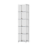 NNEED Display Cabinet Slim 5-Tier Shelves Clear White