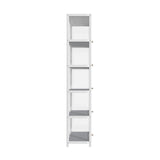 NNEED Display Cabinet Slim 5-Tier Shelves Clear White