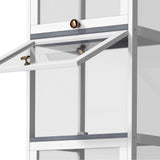 NNEED Display Cabinet Slim 5-Tier Shelves Clear White