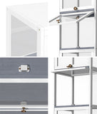 NNEED Display Cabinet Slim 5-Tier Shelves Clear White