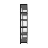NNEED Display Cabinet 5 Tiers Clear Door Black
