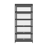NNEED Display Cabinet 5 Tiers Clear Door Black