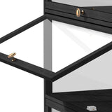 NNEED Display Cabinet 5 Tiers Clear Door Black