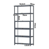 NNEED Display Cabinet 5 Tiers Clear Door Grey