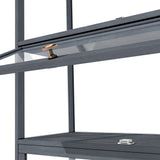 NNEED Display Cabinet 5 Tiers Clear Door Grey