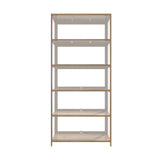 NNEED Display Cabinet 5-Tier Clear Shelves Oak