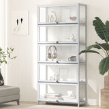 NNEED Display Cabinet 5 Tiers Clear Door White
