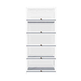 NNEED Display Cabinet 5 Tiers Clear Door White
