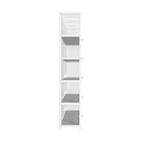 NNEED Display Cabinet 5 Tiers Clear Door White