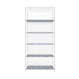NNEED Display Cabinet 5 Tiers Clear Door White