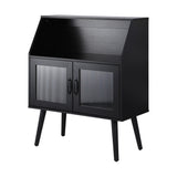 NNEED Sideboard with Open Shelf and Glass Doors