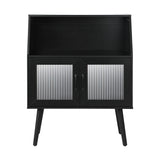 NNEED Sideboard with Open Shelf and Glass Doors
