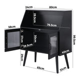 NNEED Sideboard with Open Shelf and Glass Doors