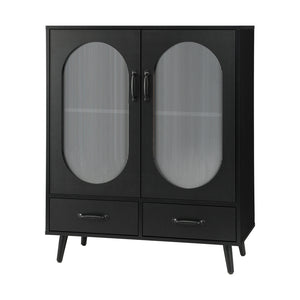 NNEED Sideboard with Pull Up Drawers and Glass Doors