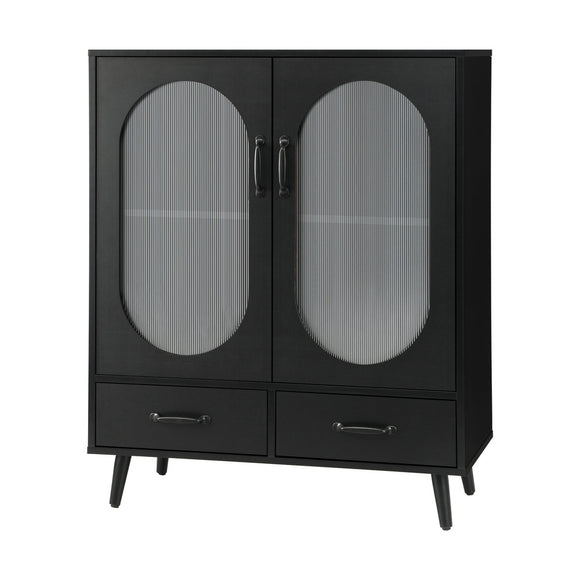 NNEED Sideboard with Pull Up Drawers and Glass Doors