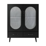 NNEED Sideboard with Pull Up Drawers and Glass Doors