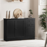 NNEED Buffet Sideboard Kitchen Hallway Drawers Table Black