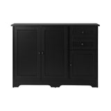 NNEED Buffet Sideboard Kitchen Hallway Drawers Table Black