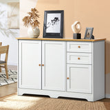 NNEED Sideboard with 2 Drawers and 2 Cabinet White&Wood