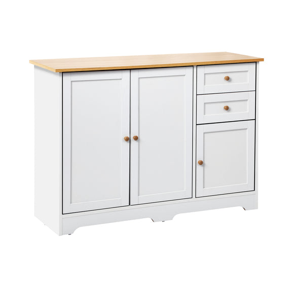 NNEED Sideboard with 2 Drawers and 2 Cabinet White&Wood
