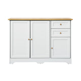 NNEED Sideboard with 2 Drawers and 2 Cabinet White&Wood