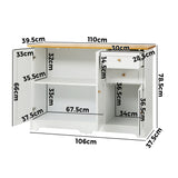 NNEED Sideboard with 2 Drawers and 2 Cabinet White&Wood