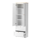 NNEED Sideboard with Display Shelf and Drawer White