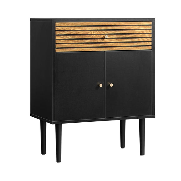 NNEED Sideboard with Drawer and Cabinet Black&Wooden