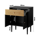 NNEED Sideboard with Drawer and Cabinet Black&Wooden