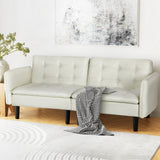 NNEDSZ Artiss Sofa Bed 3 Seater Tufted Faux Linen Beige