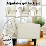 NNEDSZ Artiss Sofa Bed 3 Seater Tufted Faux Linen Beige