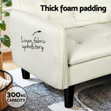 NNEDSZ Artiss Sofa Bed 3 Seater Tufted Faux Linen Beige