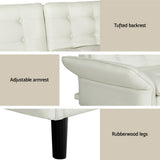 NNEDSZ Artiss Sofa Bed 3 Seater Tufted Faux Linen Beige