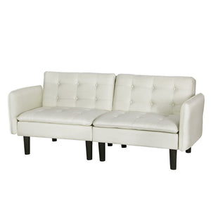 NNEDSZ Artiss Sofa Bed 3 Seater Tufted Faux Linen Beige