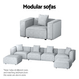 NNEDSZ Modular Sofa Chaise Set 3-Seater Grey