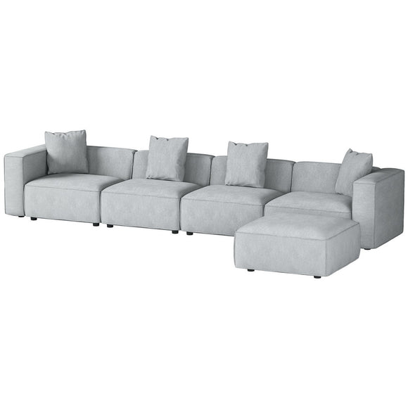 NNEDSZ Artiss Modular Sofa Chaise Set 5-Seater Grey