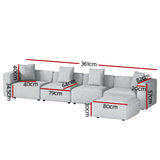 NNEDSZ Artiss Modular Sofa Chaise Set 5-Seater Grey