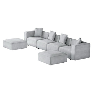 NNEDSZ Artiss Modular Sofa Chaise Set 6-Seater Grey
