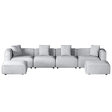 NNEDSZ Artiss Modular Sofa Chaise Set 6-Seater Grey