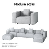 NNEDSZ Artiss Modular Sofa Chaise Set 6-Seater Grey