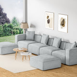 NNEDSZ Artiss Modular Sofa Chaise Set 6-Seater Grey